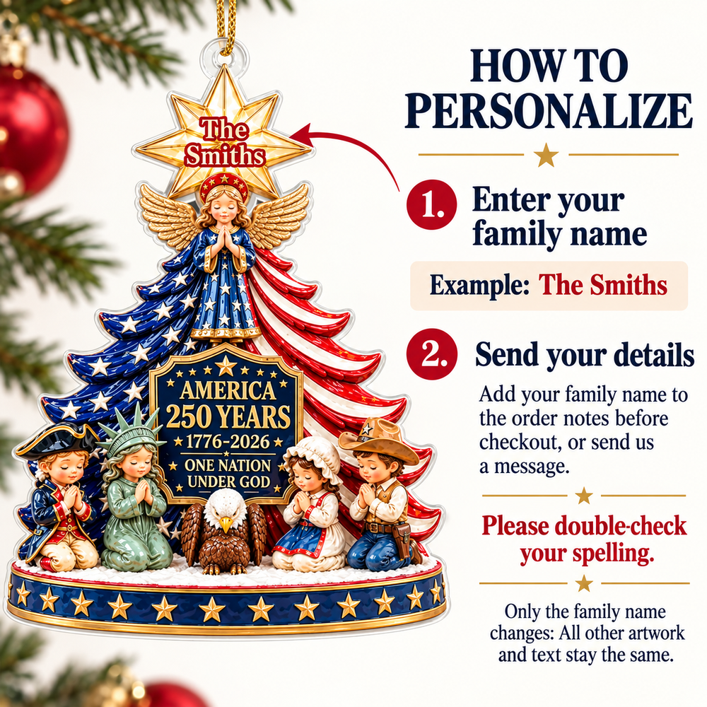 America 250 Angel Tree Ornament - product detail 2