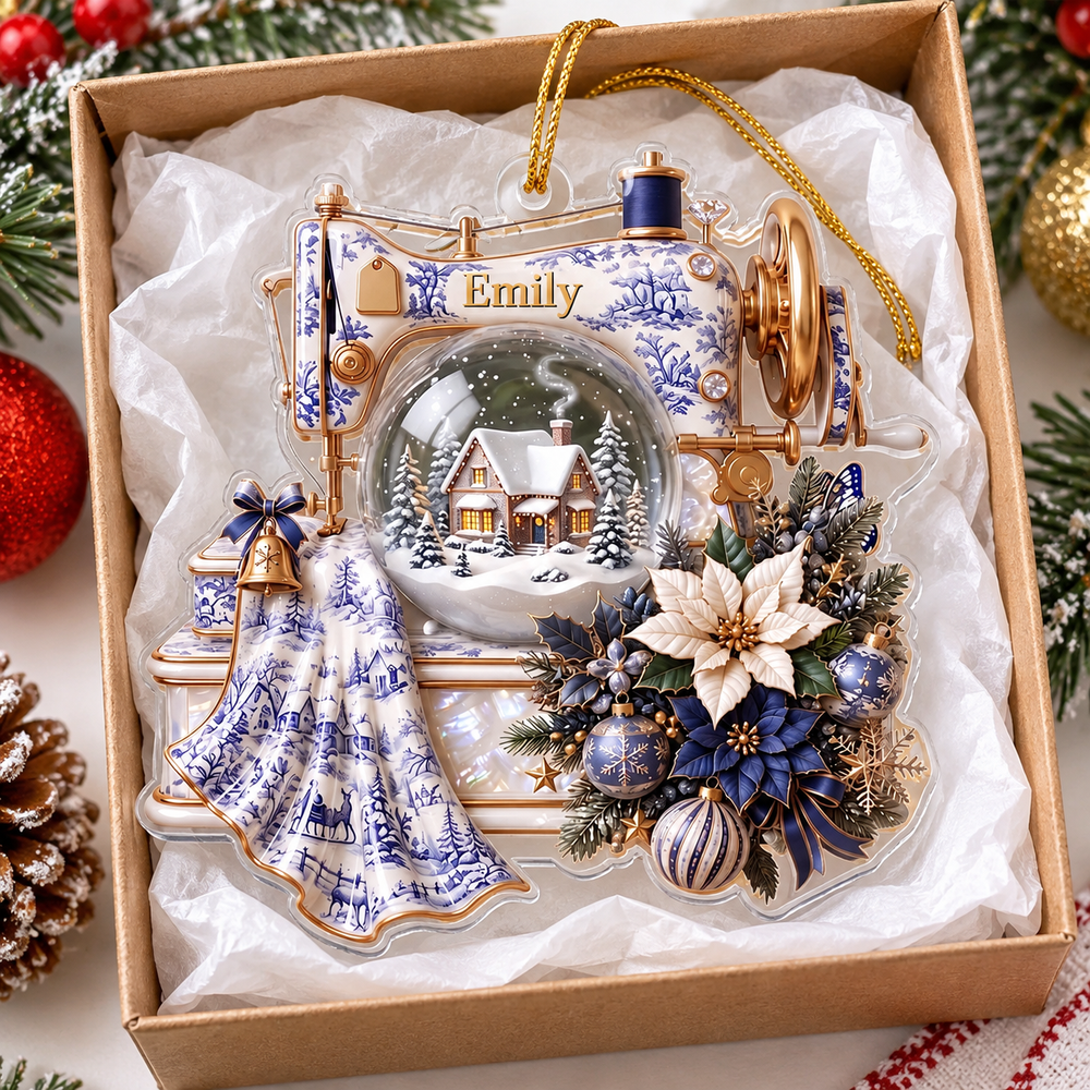 Personalized Sewing Machine Ornament - product detail 2