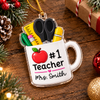 Customer in Austin, Texas wearing #1 Teacher Ornament Personalized Christmas Gift for Educators