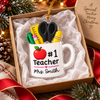 Customer in Austin, Texas wearing #1 Teacher Ornament Personalized Christmas Gift for Educators