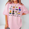 Bojjico You Are All Safe With Me Cute Rainbow Dogs Teacher T-Shirt Back To School Graphic T-Shirt Teachers Inclusive Pride Wholesome Preppy Aesthetic Light Pink Cotton LGBTQ Queer Ally First Day School Apparel