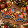 1776-2026 America 250th Anniversary Ornament Patriotic Semiquincentennial Christmas Keepsake on a hanger, ready to ship from Austin, Texas