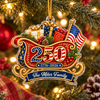 Customer in Austin, Texas wearing 1776-2026 America 250th Anniversary Ornament Patriotic Semiquincentennial Christmas Keepsake