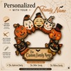 Vintage Halloween Personalized Family Name Wooden Hanging Sign