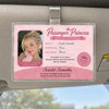 Bojjico Viral Personalized Passenger Princess Official Document Car Visor Clip Custom Photo And Name ID Badge Holder For Girlfriend Cute Pink Coquette Aesthetic Clear Acrylic Funny Car Accessories Gift Shotgun Rider Meme Gag Gifts