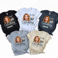 BojjiCo Custom 30th Birthday Photo T-Shirts Matching Party Group Shirts For Men Women Funny Custom Face Shirt Crew Aesthetic 1996 Vintage Birthday T-Shirt Cotton Tee Personalized Gag Gift Milestone Celebration Apparel