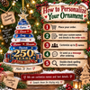 Close-up of 250 Years 1776-2026 America Semiquincentennial Patriotic Christmas Tree Ornament Personalized Family for streetwear fans in Austin, Texas
