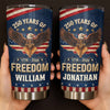 Customer in Austin, Texas wearing 250 Years of Freedom 1776-2026 Tumbler Patriotic Eagle Cross America Semiquincentennial Stainless St