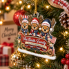 Close-up of 250 Years of Freedom Ornament 1776-2026 Patriotic Reindeer Sleigh Acrylic Christmas Tree Decor for streetwear fans in Austin, Texas