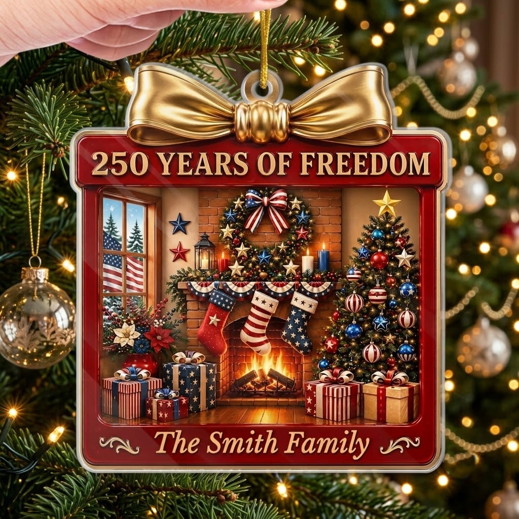 250 Years of Freedom Ornament America 250th Anniversary Patriotic Christmas Fireplace Decor Personal available at our Austin, Texas warehouse
