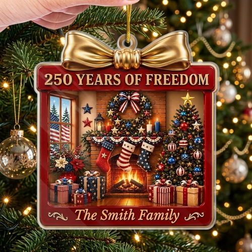 250 Years of Freedom Ornament America 250th Anniversary Patriotic Christmas Fireplace Decor Personal available at our Austin, Texas warehouse