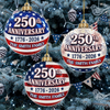 250th Anniversary 1776-2026 Ornament, Personalized USA America 250 Patriotic Christmas Keepsake Gift available at our Austin, Texas warehouse