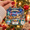 250th Anniversary Ornament 1776-2026 USA Explore America Route 66 Adventure Awaits Patriotic Travel  on a hanger, ready to ship from Austin, Texas