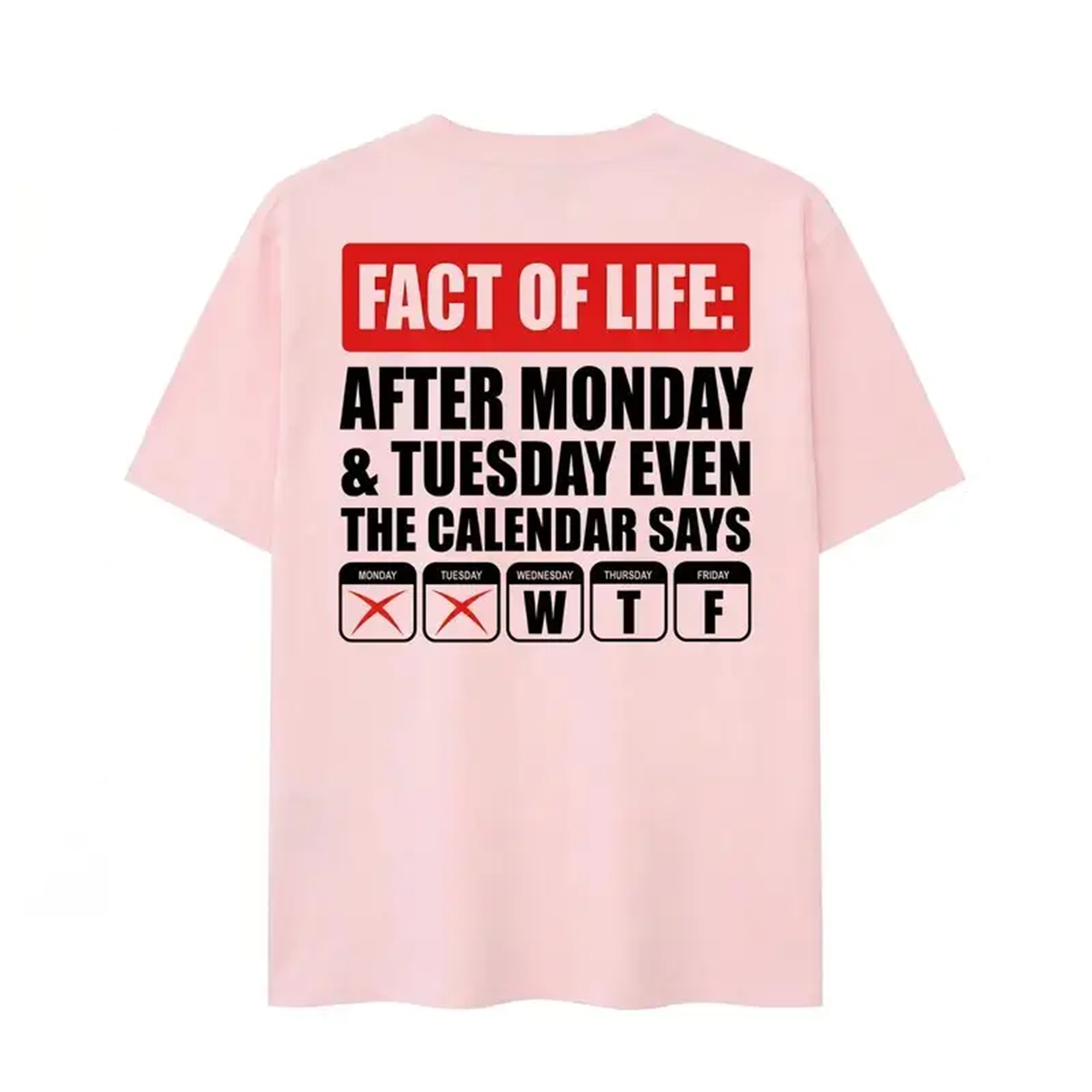 BojjiCo Fact Of Life After Monday Even The Calendar Says Graphic T-Shirt For Men Women Sarcastic Work Humor Novelty Casual White Cotton Crewneck Funny Sarcastic Tee Fridayy Shirt Colleague Gift Cheap Monday Tshirt Office Joke Apparel