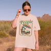 Bojjico My Tolerance For People Graphic Tee Women's Oversized Loose Basic T-Shirt Retro Funny Sarcastic Introvert Summer Casual Tops Butter Yellow Soft Cotton Blend Novelty Vacation Beach Shirt Y2K Vintage Aesthetic Streetwear