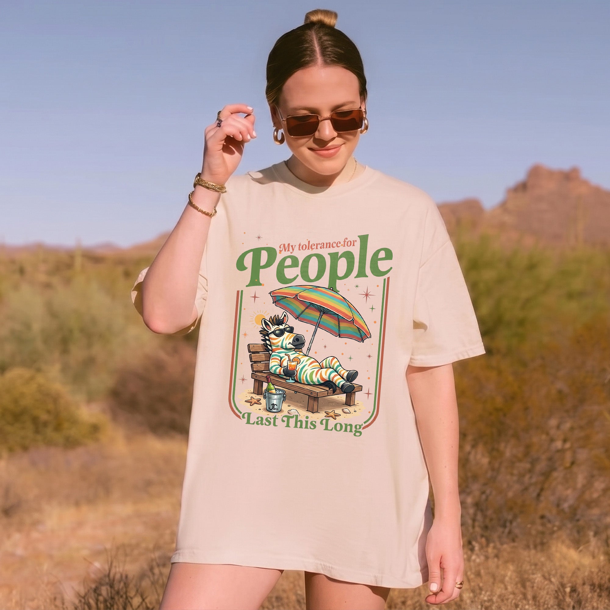 Bojjico My Tolerance For People Graphic Tee Women's Oversized Loose Basic T-Shirt Retro Funny Sarcastic Introvert Summer Casual Tops Butter Yellow Soft Cotton Blend Novelty Vacation Beach Shirt Y2K Vintage Aesthetic Streetwear