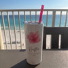 Bojjico Custom Personalized Name Vacation Tumbler 20oz Skinny Tumbler With Straw For Women Preppy Tropical Beach Aesthetic White Stainless Steel Matching Girls Trip Bachelorette Spring Break Summer Travel Essentials Gift Cup