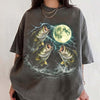 BojjiCo Bass Fish Moon 90s Vintage Graphic T Shirt Retro Largemouth Bass Fishing Tee Fisher Gifts Acid Oversized Aesthetic Comfort Colors T-Shirt Outdoor Top Perfect Fisher Gifts Vintage Oversized Aesthetic Lightning Fish T-Shirt