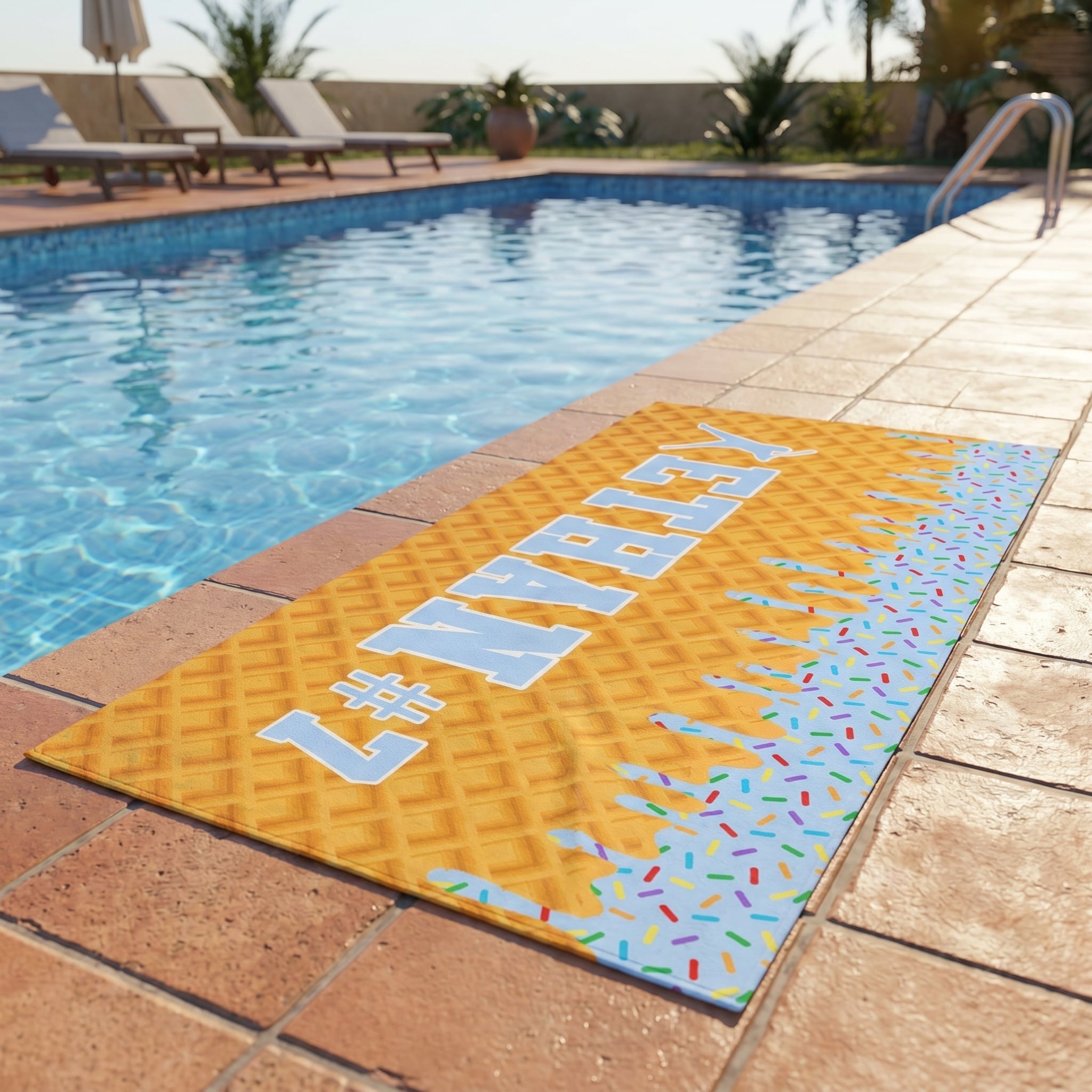 Bojjico Custom Personalized Ice Cream Drip Baseball Beach Matching Towel For Boys Youth Fun Aesthetic Pink Waffle Cone Pool Towel Microfiber Sports Team Gift With Custom Kid Name Number Print Summervibes Vacation Summerwins Beach Holiday Gifts