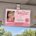 Bojjico Viral Personalized Passenger Princess Official Document Car Visor Clip Custom Photo And Name ID Badge Holder For Girlfriend Cute Pink Coquette Aesthetic Clear Acrylic Funny Car Accessories Gift Shotgun Rider Meme Gag Gifts