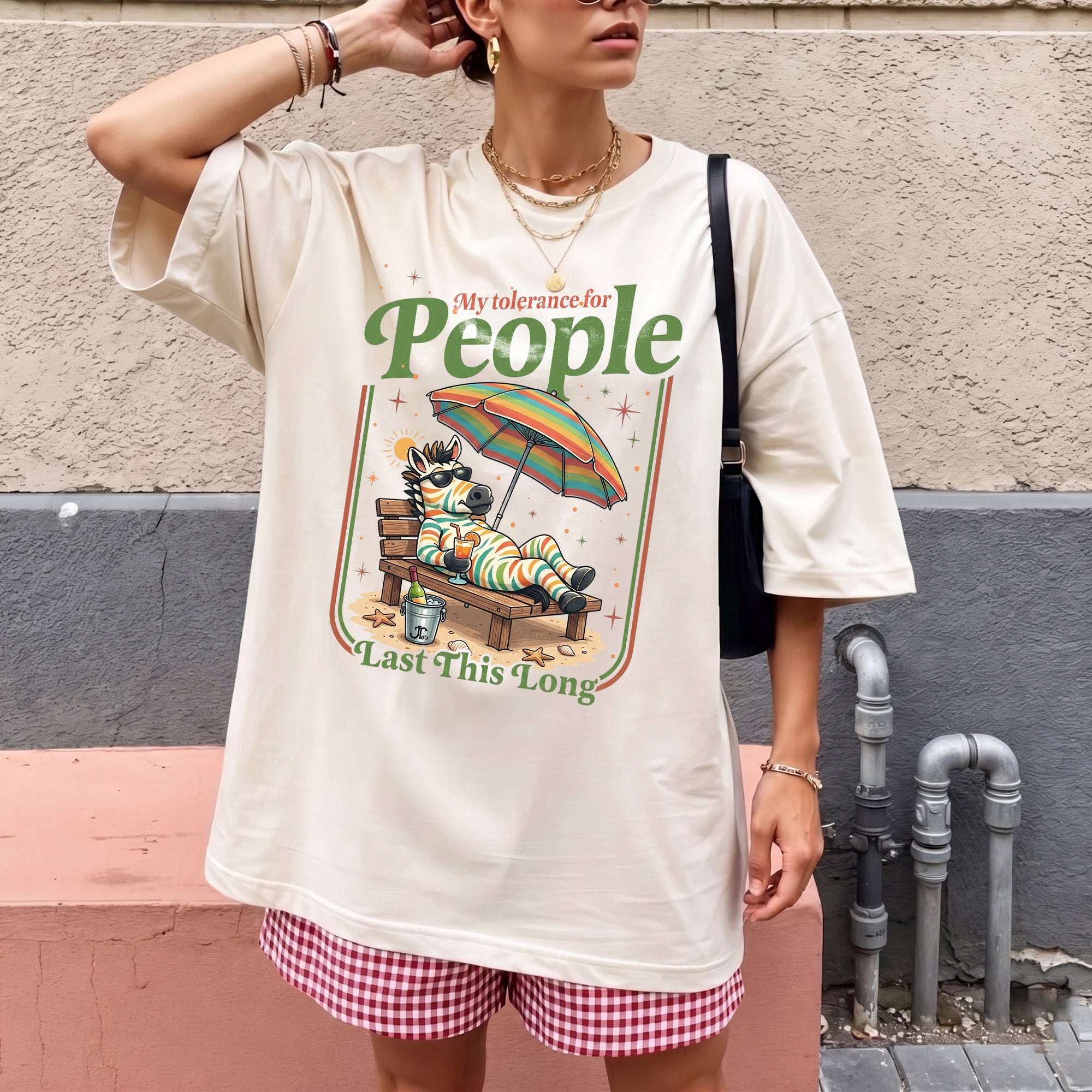 Bojjico My Tolerance For People Graphic Tee Women's Oversized Loose Basic T-Shirt Retro Funny Sarcastic Introvert Summer Casual Tops Butter Yellow Soft Cotton Blend Novelty Vacation Beach Shirt Y2K Vintage Aesthetic Streetwear