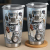 Customer in Austin, Texas wearing 3D Trucker Semi Truck Tumbler, Personalized Custom Name Stainless Steel Tumbler, Truck Driver Gift f