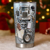 Close-up of 3D Trucker Semi Truck Tumbler, Personalized Custom Name Stainless Steel Tumbler, Truck Driver Gift f for streetwear fans in Austin, Texas