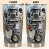 Customer in Austin, Texas wearing 3D Trucker Semi Truck Tumbler, Personalized Custom Name Stainless Steel Tumbler, Truck Driver Gift f