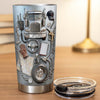 Close-up of 3D Trucker Semi Truck Tumbler, Personalized Custom Name Stainless Steel Tumbler, Truck Driver Gift f for streetwear fans in Austin, Texas
