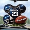 Personalized Football Player Name and Number Car Hanging Ornament Team Gift