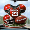 Personalized Football Player Name and Number Car Hanging Ornament Team Gift