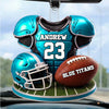 Personalized Football Player Name and Number Car Hanging Ornament Team Gift