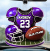 Personalized Football Player Name and Number Car Hanging Ornament Team Gift