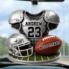 Personalized Football Player Name and Number Car Hanging Ornament Team Gift