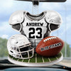 Personalized Football Player Name and Number Car Hanging Ornament Team Gift