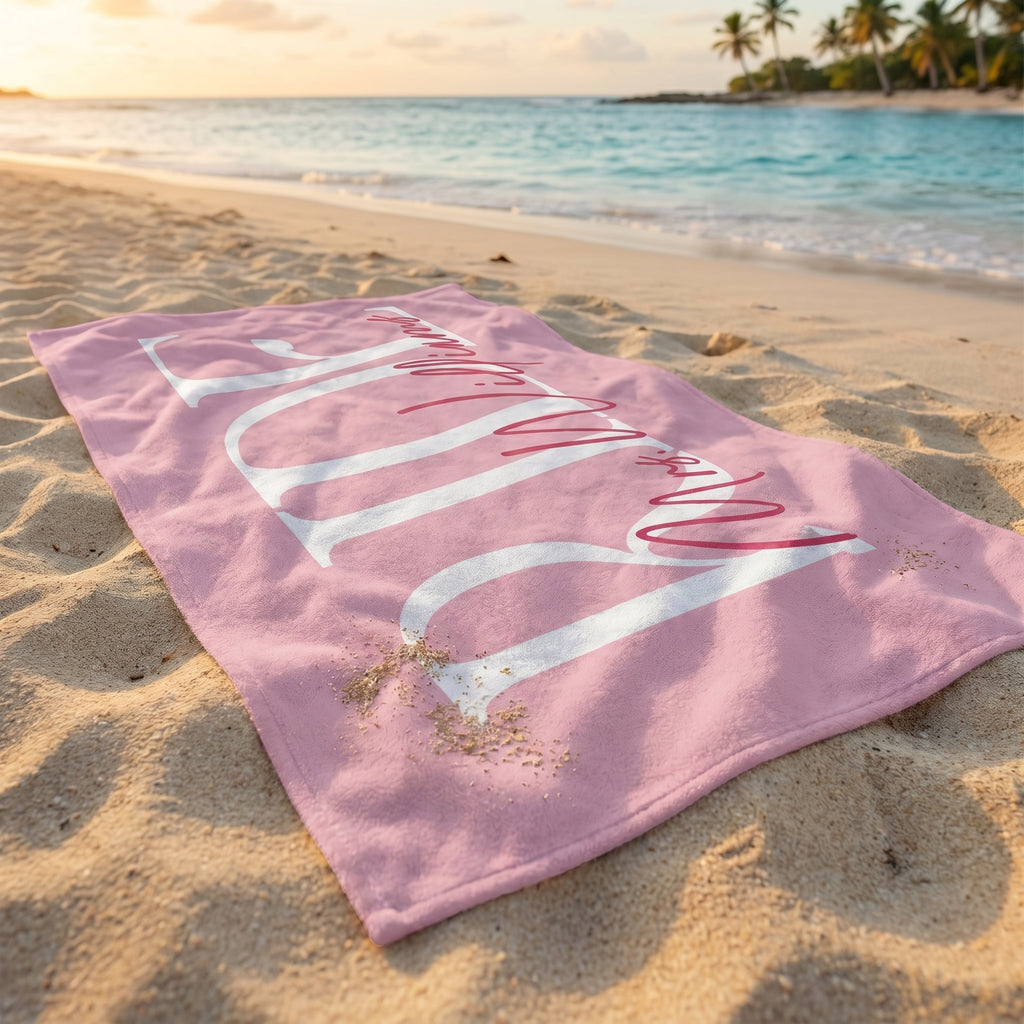 Bojjico Custom Personalized Future Mrs Bride Beach Towel for Women Elegant Coastal Aesthetic Light Blue Pool Towel Bachelorette Party Favor Bridal Shower Gift Honeymoon Travel Essential Summer Vacation Accessory Quick Dry
