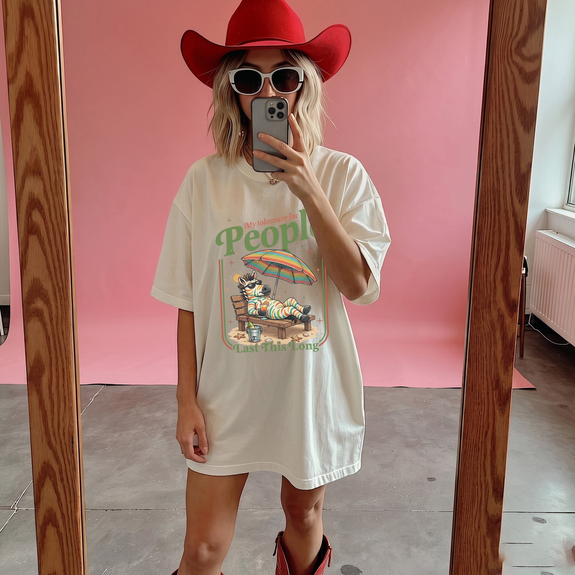 Bojjico My Tolerance For People Graphic Tee Women's Oversized Loose Basic T-Shirt Retro Funny Sarcastic Introvert Summer Casual Tops Butter Yellow Soft Cotton Blend Novelty Vacation Beach Shirt Y2K Vintage Aesthetic Streetwear