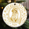 Custom Pet Portrait Floral Ceramic Christmas Ornament Personalized Dog and Cat Keepsake