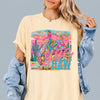 Bojjico Neon Yeehaw Graphic Oversized T-Shirt For Women Retro Westerncore Electric Cowgirl Cream Cotton Blend Trendy Country Concert Outfit Preppy Y2K Festival Top Rodeo Night Nashville Bachelorette Party Boutique Tee