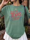 BojjiCo She's From Texas I Can Tell Graphic T-Shirt For Women Western Cowgirl Coquette Aesthetic Southern Pride Light Blue Cotton Tee Country Music Concert Outfit Rodeo Tops Retro Texas Girl Hometown Vibes Apparel Summer