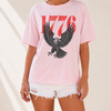 1776 Eagle Graphic Tee T-Shirt For Women Vintage Americana Retro Casual Cream Cotton Oversized Loose Fit Top 250th Anniversary American 4th of July USA Independence Day Semiquincentennial America 250 Patriotic Shirt