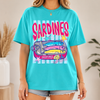 Bojjico Quirky Sardines Shirt Funny Retro Graphic T-Shirt for Women Oversized Y2K Pop Art Sardinecore Aesthetic Tinned Fish Tee Vintage Washed Charcoal Cotton Short Sleeve Crewneck Top Girly Boutique Fisherman Summer Outfit