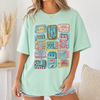 Bojjico Women's Sardine Collage Summer Tee Oversized Graphic T-Shirt Preppy Sardine-Core Coastal Grandmother Fisherman Aesthetic Mint Green Cotton Top Vintage Tinned Fish Graphic Quirky Foodie Portugal Vacation Shirt