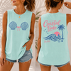 BojjiCo Coastal Baby Seashell Bra Back Party Bride and Bridesmaids Matching Summer Graphic Tank Top for Women Coconut Girl Coastal Babe Beachy Mermaidcore Summer Siren Aesthetic Light Pink Cotton Blend Casual Beach Vacation Y2K Sleeveless Muscle Shirt