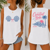 BojjiCo Coastal Baby Seashell Bra Back Party Bride and Bridesmaids Matching Summer Graphic Tank Top for Women Coconut Girl Coastal Babe Beachy Mermaidcore Summer Siren Aesthetic Light Pink Cotton Blend Casual Beach Vacation Y2K Sleeveless Muscle Shirt