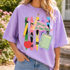 Bojjico You Can Do Hard Things Crayons Graphic T-Shirt Teacher School Counselor Women Teachercore Motivational Colorful Whimsical Retro Yellow Cotton Top Back To School Pencil Apple STAAR Testing Inspirational Gift Apparel
