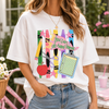 Bojjico You Can Do Hard Things Crayons Graphic T-Shirt Teacher School Counselor Women Teachercore Motivational Colorful Whimsical Retro Yellow Cotton Top Back To School Pencil Apple STAAR Testing Inspirational Gift Apparel