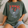 1776 Eagle Graphic Tee T-Shirt For Women Vintage Americana Retro Casual Cream Cotton Oversized Loose Fit Top 250th Anniversary American 4th of July USA Independence Day Semiquincentennial America 250 Patriotic Shirt