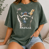 Bojjico Funny America Raccoon T-Shirt Unisex Retro Patriotic Meme Casual Tee Charcoal Grey Soft Cotton Blend Feral And Free 4th of July Shirt USA Independence Day 250 Years Backyard BBQ Stars Stripes Snacks Hot Dog Vintage Graphic Tee