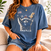 Bojjico Funny America Raccoon T-Shirt Unisex Retro Patriotic Meme Casual Tee Charcoal Grey Soft Cotton Blend Feral And Free 4th of July Shirt USA Independence Day 250 Years Backyard BBQ Stars Stripes Snacks Hot Dog Vintage Graphic Tee